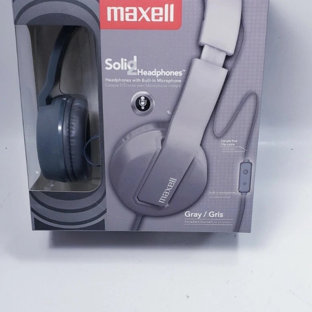 Maxell Solid 2 Headphones with Built In Microphone - New